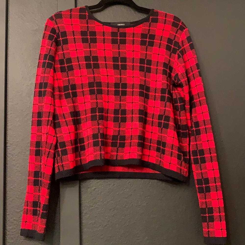 Women’s Red & Black Long Sleeve Top
